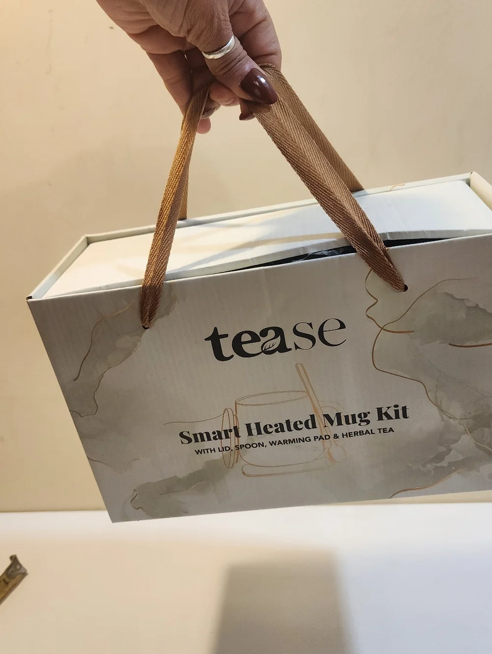 Tease Smart Heated Mug Kit Green With Golden Spoom New Im Box